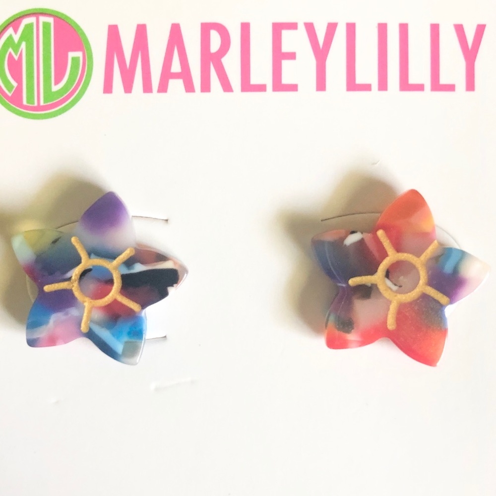 NWT Marley Lilly Multicolor Star Stud Earrings